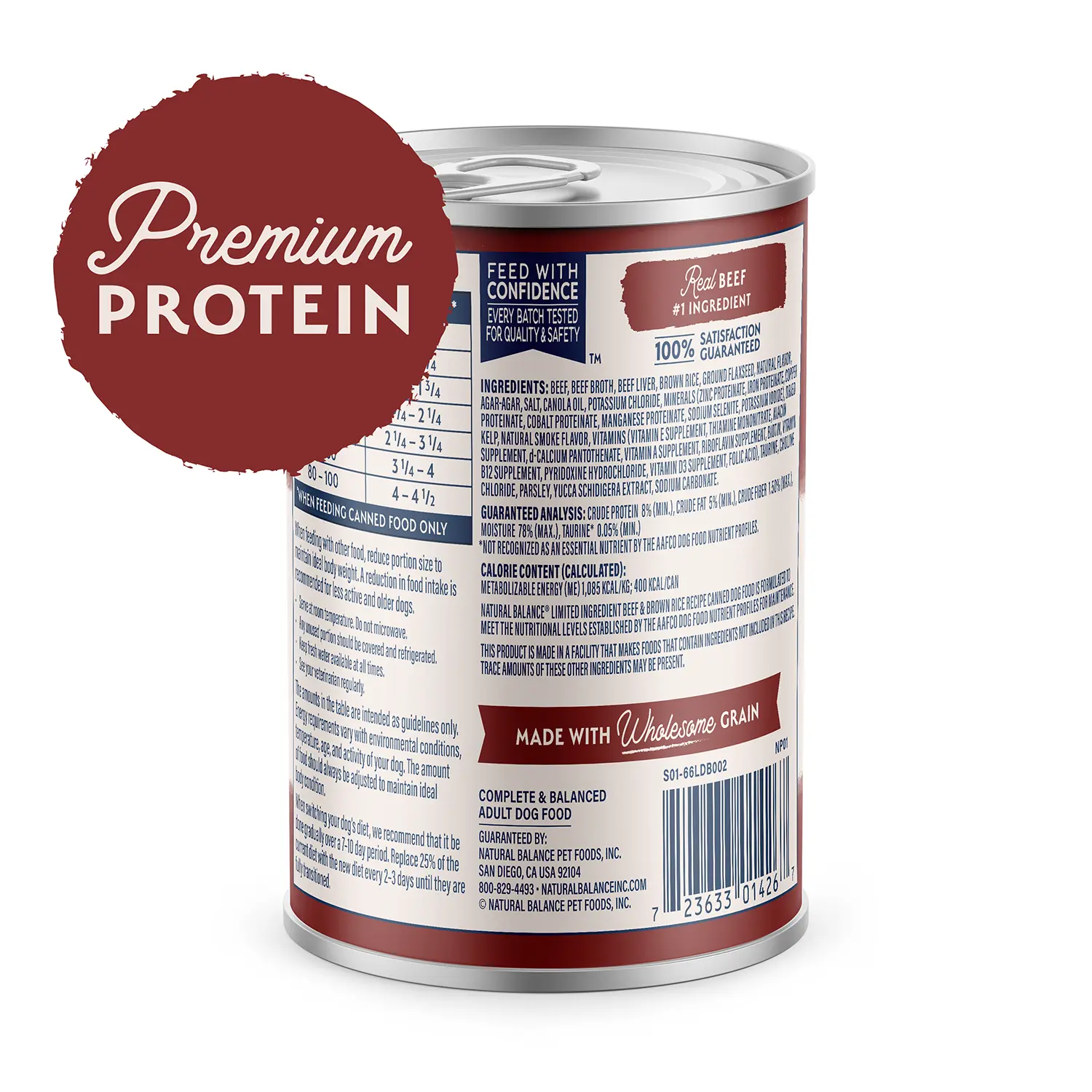 Natural Balance Pet Foods Limited Ingredient Canned Dog Food Beef & Brown Rice 13-oz - Image 2