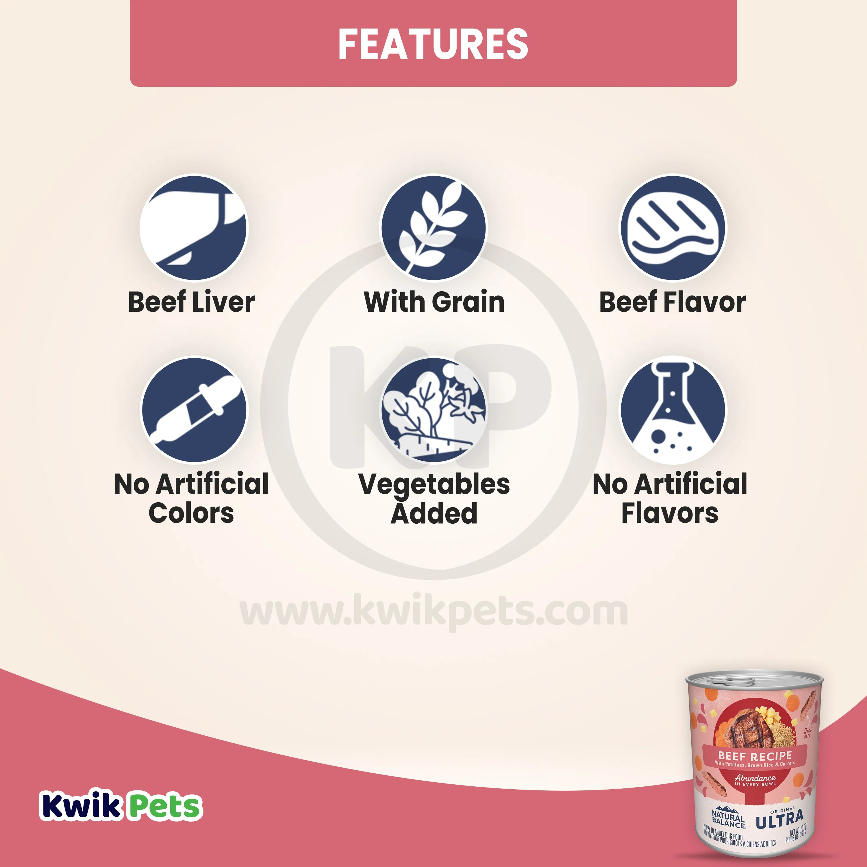 Natural Balance Pet Foods Original Ultra Abundance Canned Dog Food Beef 13-oz - Image 3