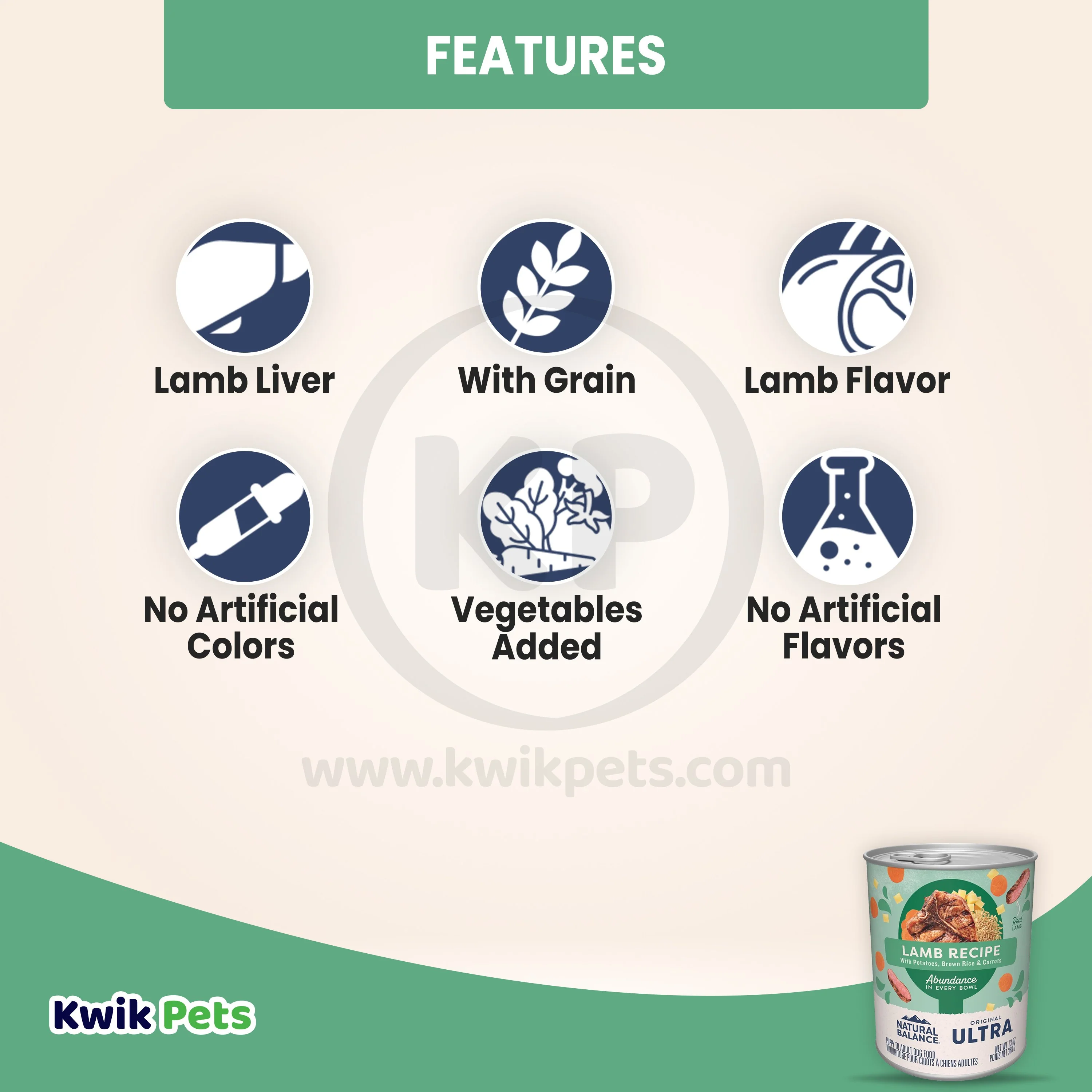 Natural Balance Pet Foods Original Ultra Abundance Canned Dog Food Lamb 13-oz - Image 3