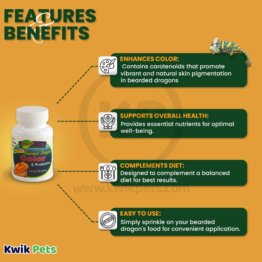 Nature Zone Bearded Dragon Color & Carotenoids Supplement 2.8-oz - Image 2