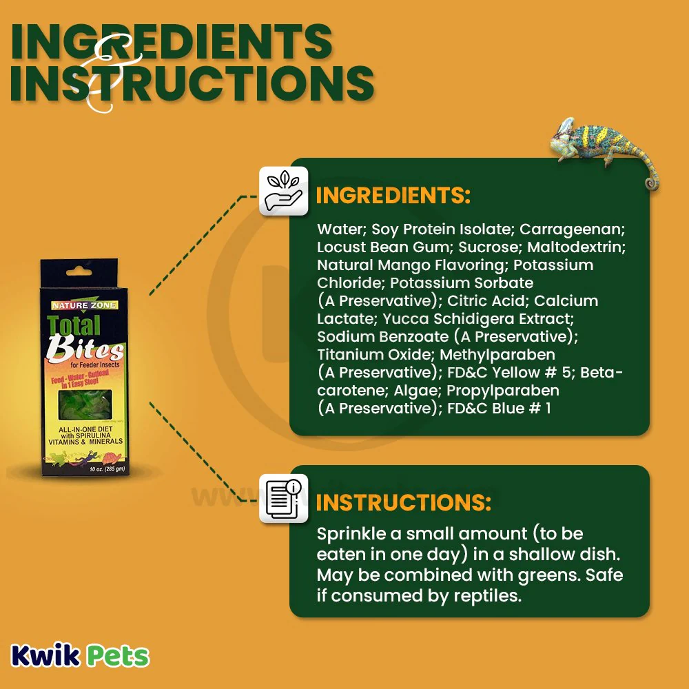 Nature Zone Total Bites with Spirulina for Crickets and Feeder Insects 9-oz - Image 3
