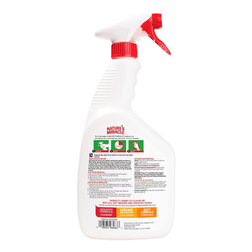 Nature's Miracle Enzymatic Formula Stain & Odor Remover for Dogs 32-oz - Image 2