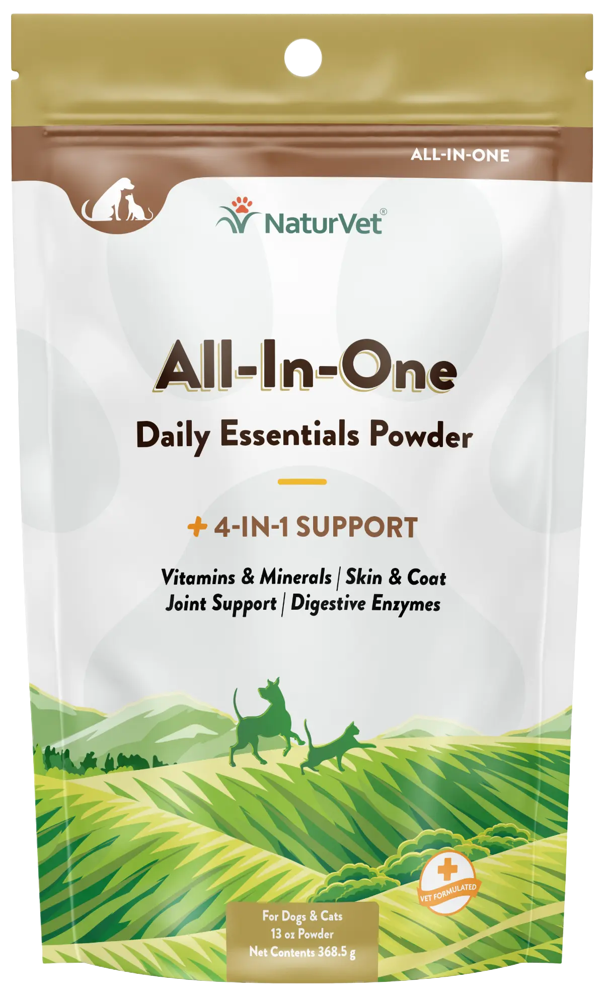 NaturVet All-in-One Daily Essentials Powder for Dogs & Cats 13-oz