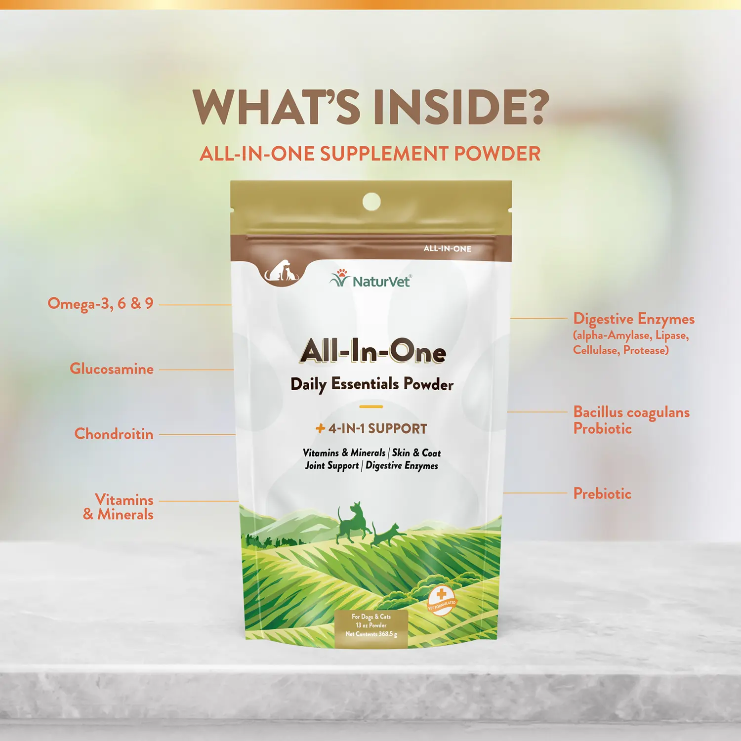 NaturVet All-in-One Daily Essentials Powder for Dogs & Cats 13-oz - Image 7
