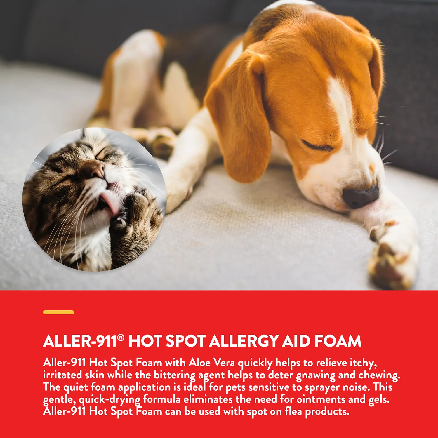 NaturVet Aller-911 Hot Spot Allergy Aid Foam for Dogs & Cats 8-oz - Image 4