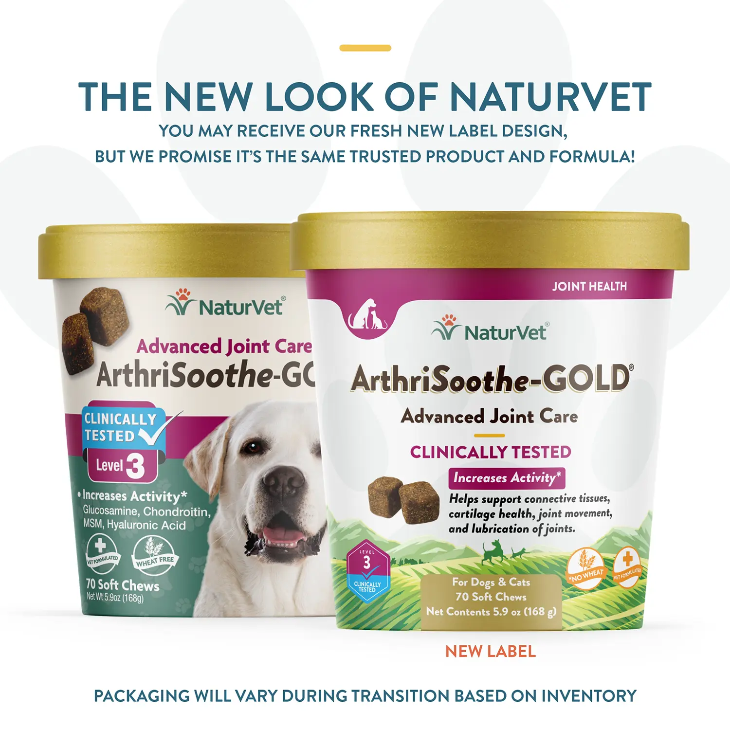 NaturVet ArthriSoothe-GOLD Level 3 Soft Chews for Dogs & Cats 70 Count 5.9-oz - Image 2