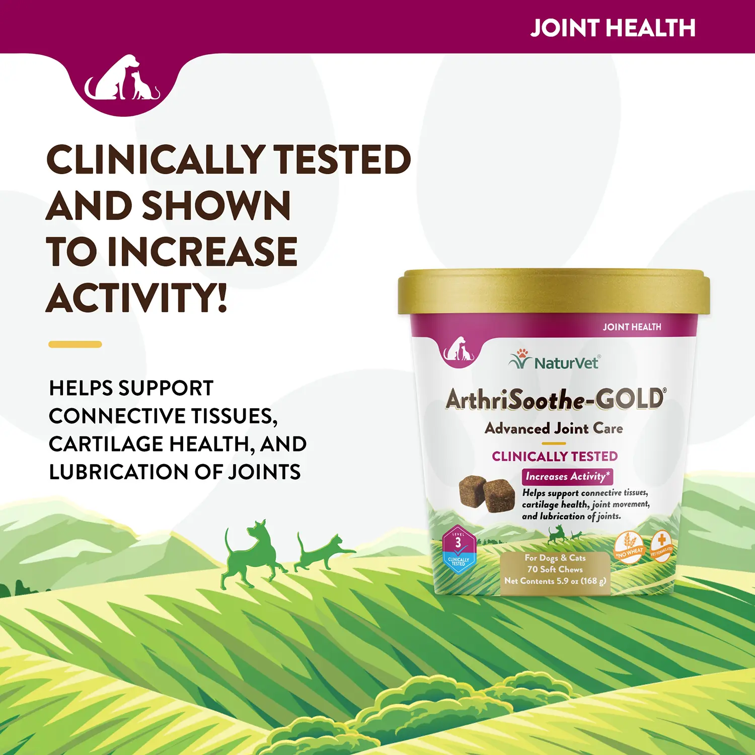 NaturVet ArthriSoothe-GOLD Level 3 Soft Chews for Dogs & Cats 70 Count 5.9-oz - Image 5