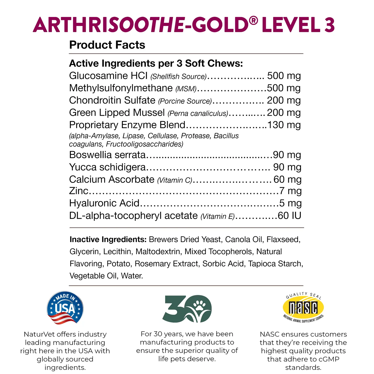 NaturVet ArthriSoothe-GOLD Level 3 Soft Chews for Dogs & Cats 70 Count 5.9-oz - Image 7