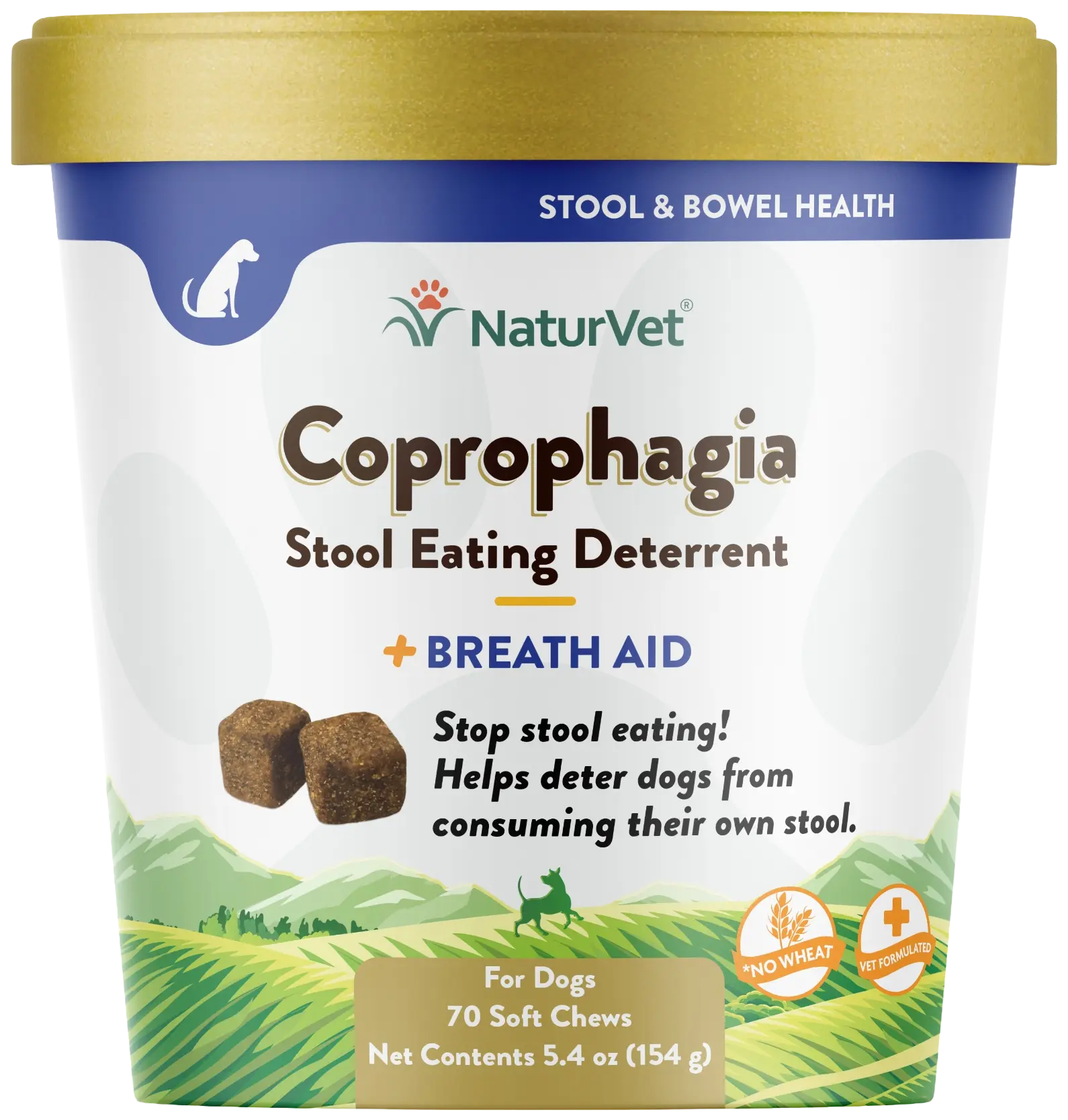NaturVet Coprophagia Stool Eating Deterrent Soft Chews for Dogs 70 Count 5.4-oz
