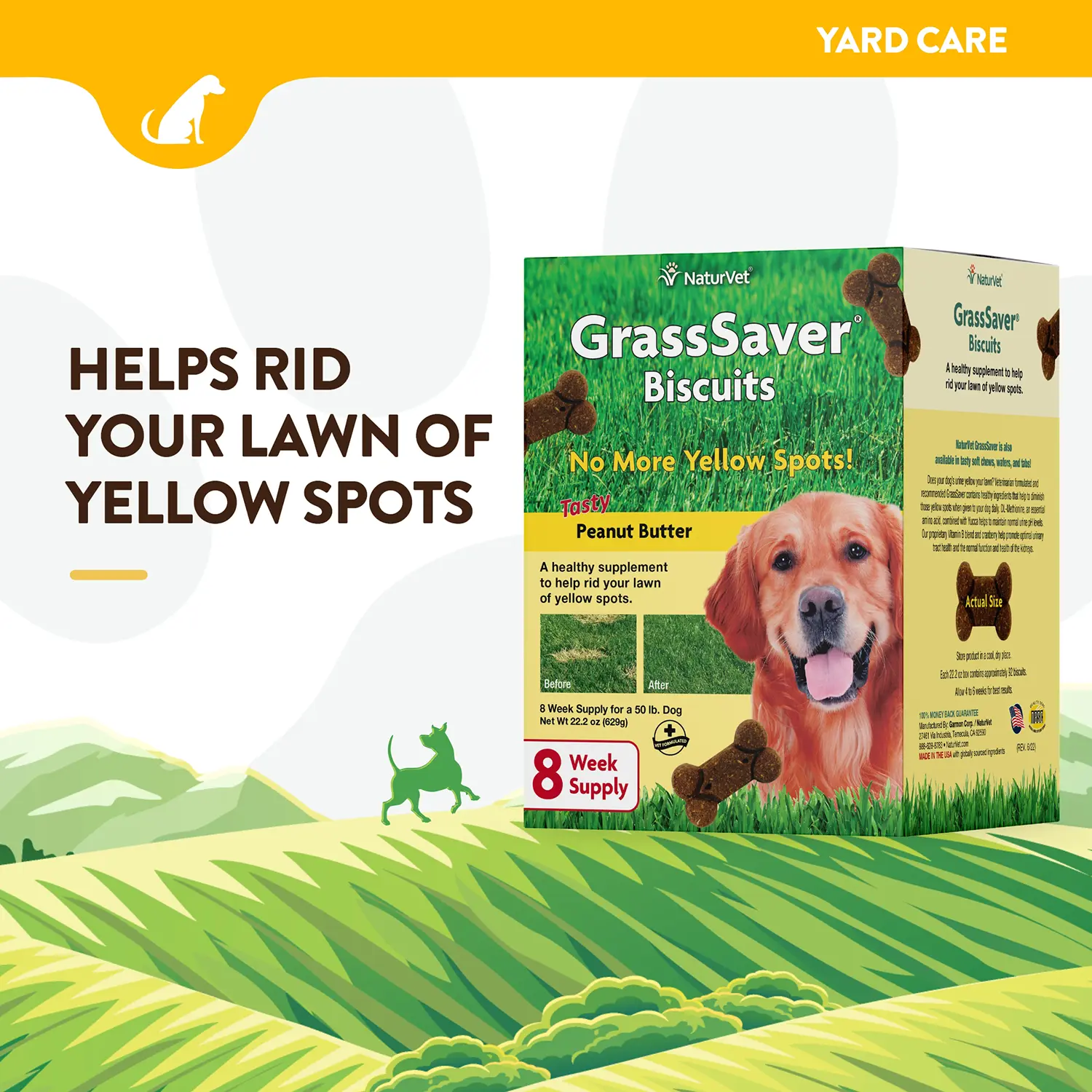 NaturVet GrassSaver Dog Biscuits Peanut Butter 22.2-oz - Image 2