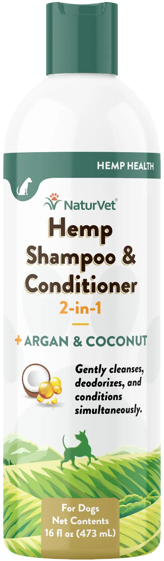 NaturVet Hemp 2-in-1 Shampoo & Conditioner for Dogs 16-oz