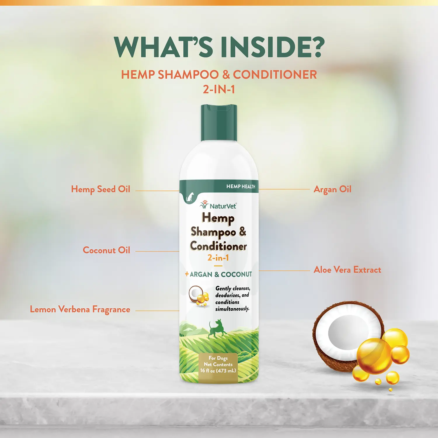NaturVet Hemp 2-in-1 Shampoo & Conditioner for Dogs 16-oz - Image 6