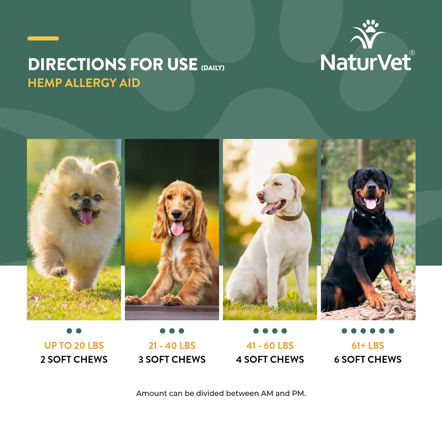 NaturVet Hemp Allergy Aid Soft Chew for Dogs 60 Count 6.3-oz - Image 8