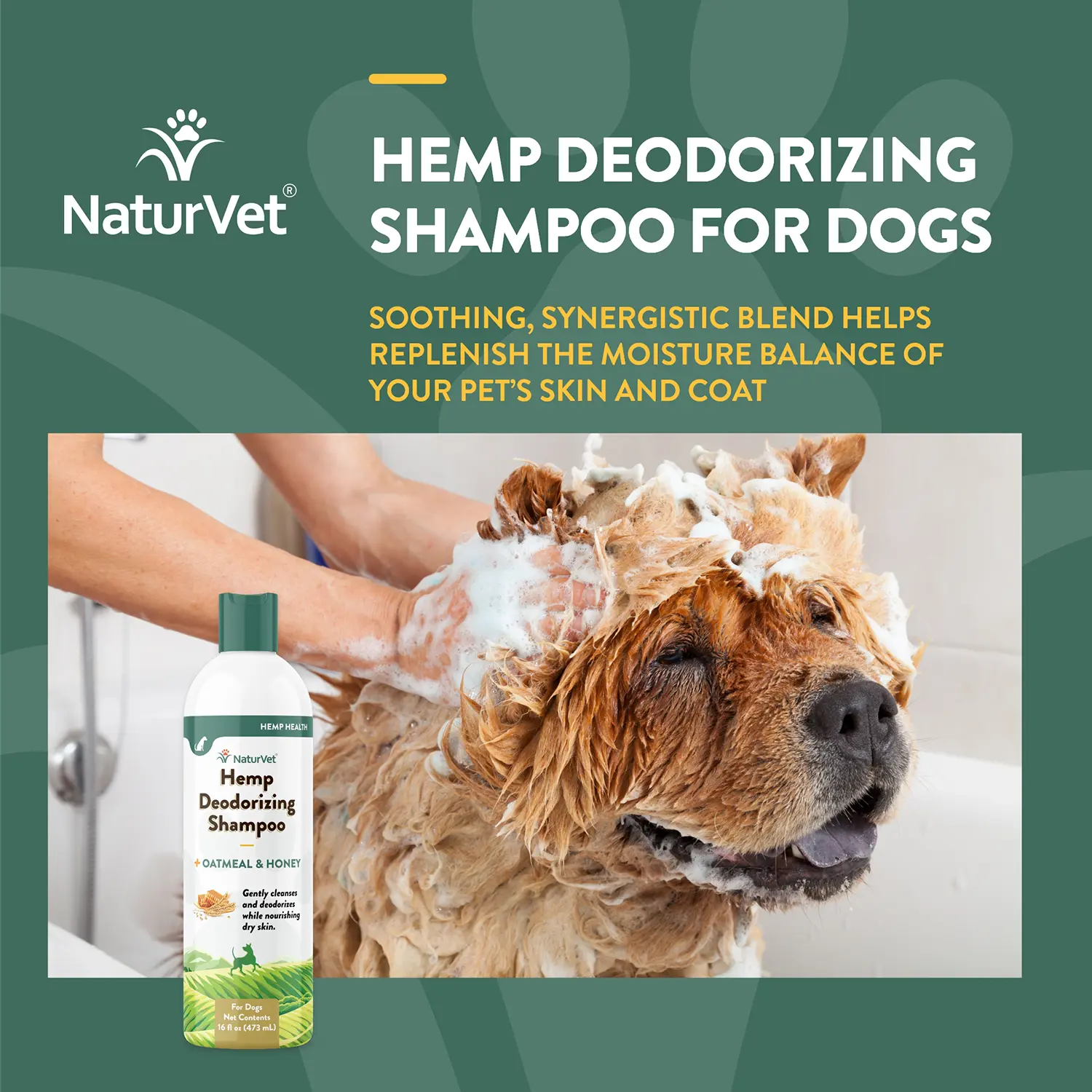 NaturVet Hemp Deodorizing Shampoo for Dogs 16-oz - Image 3