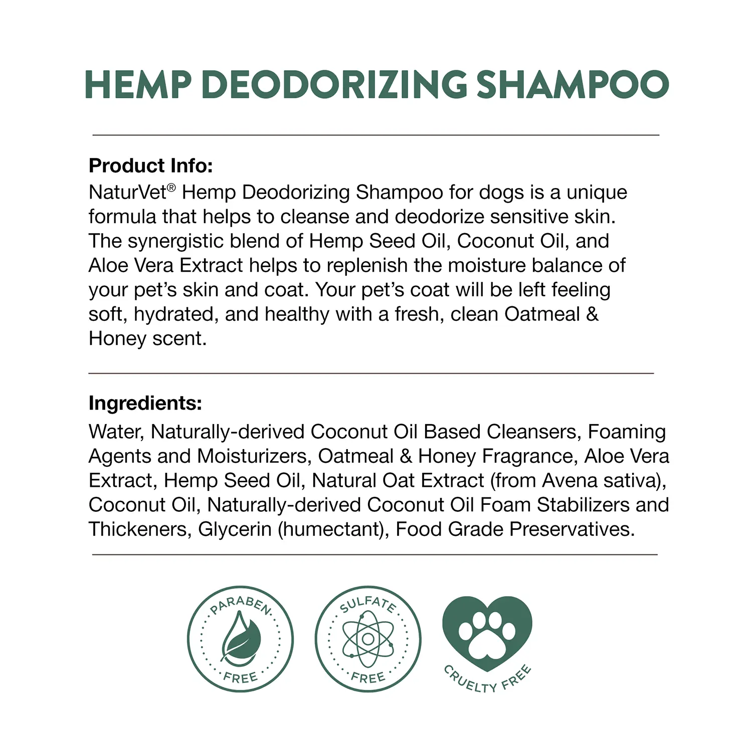 NaturVet Hemp Deodorizing Shampoo for Dogs 16-oz - Image 5