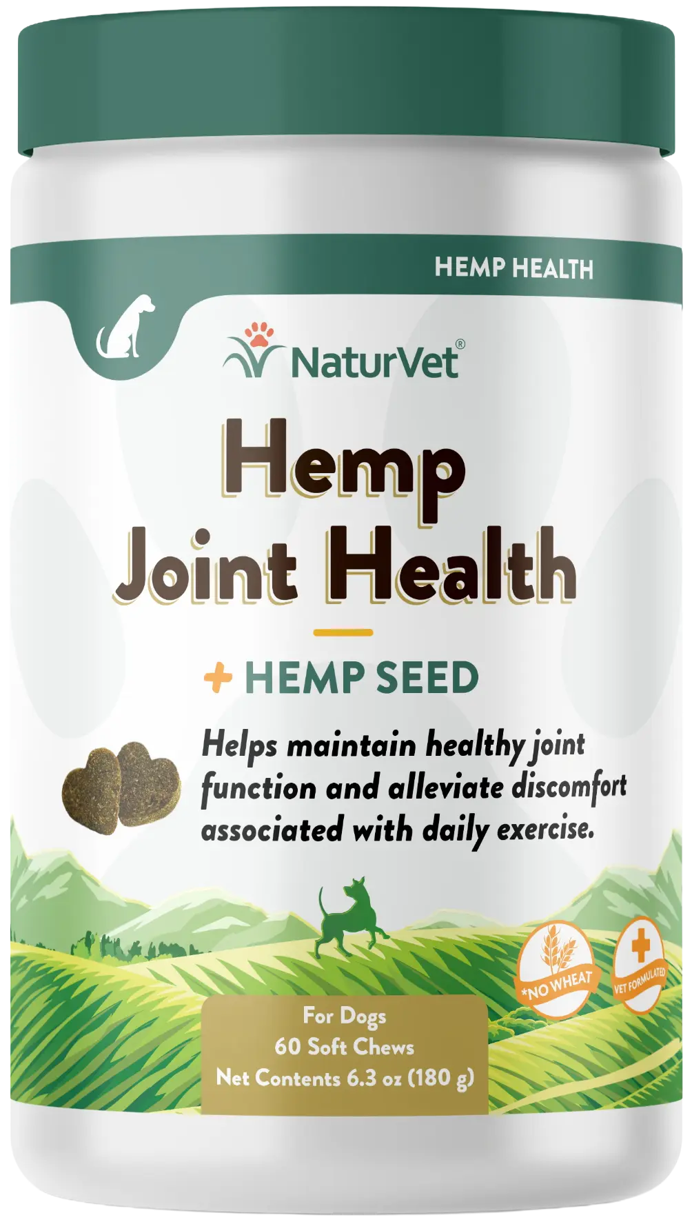 NaturVet Hemp Joint Health Soft Chews for Dogs 60 Count 6.3-oz
