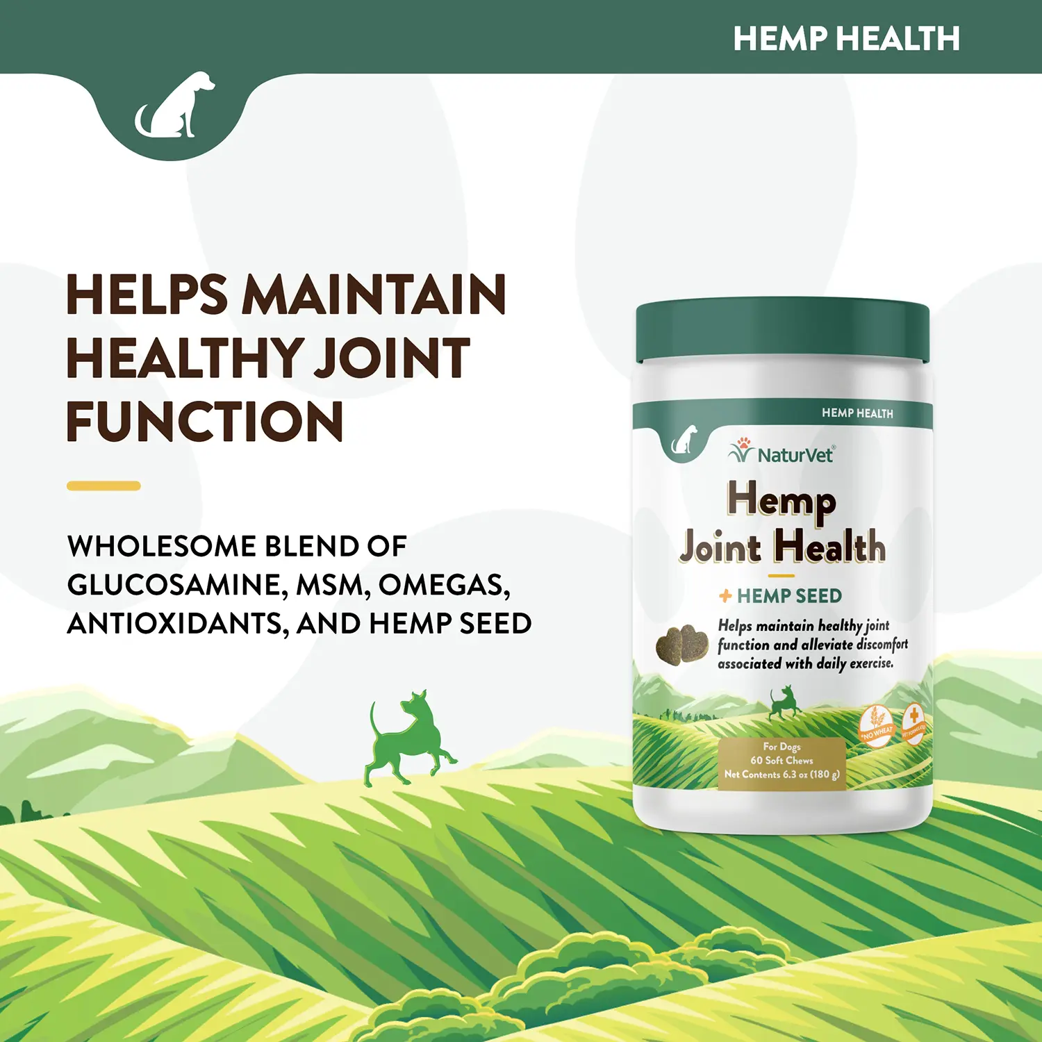 NaturVet Hemp Joint Health Soft Chews for Dogs 60 Count 6.3-oz - Image 4