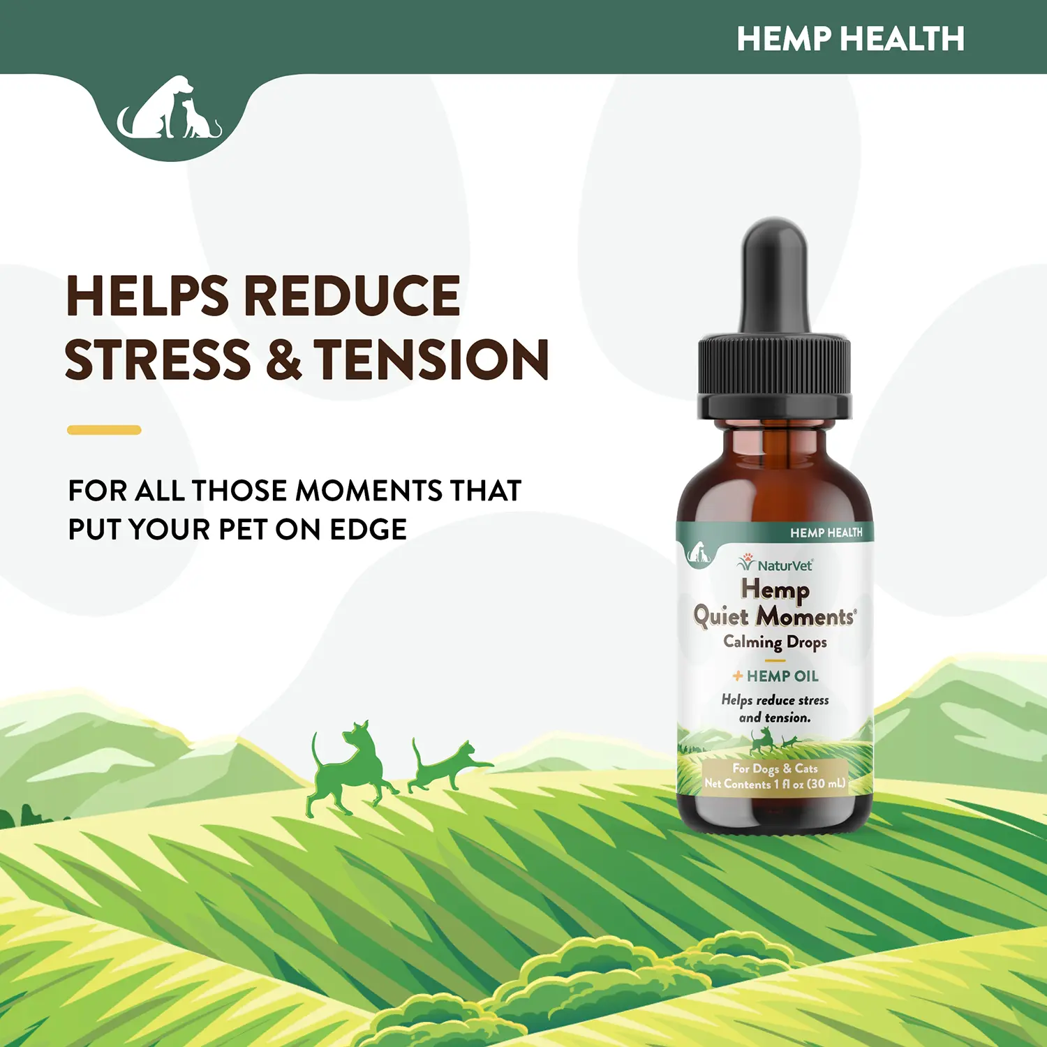 NaturVet Hemp Quiet Moments Calming Drops for Dogs & Cats 1-oz - Image 4
