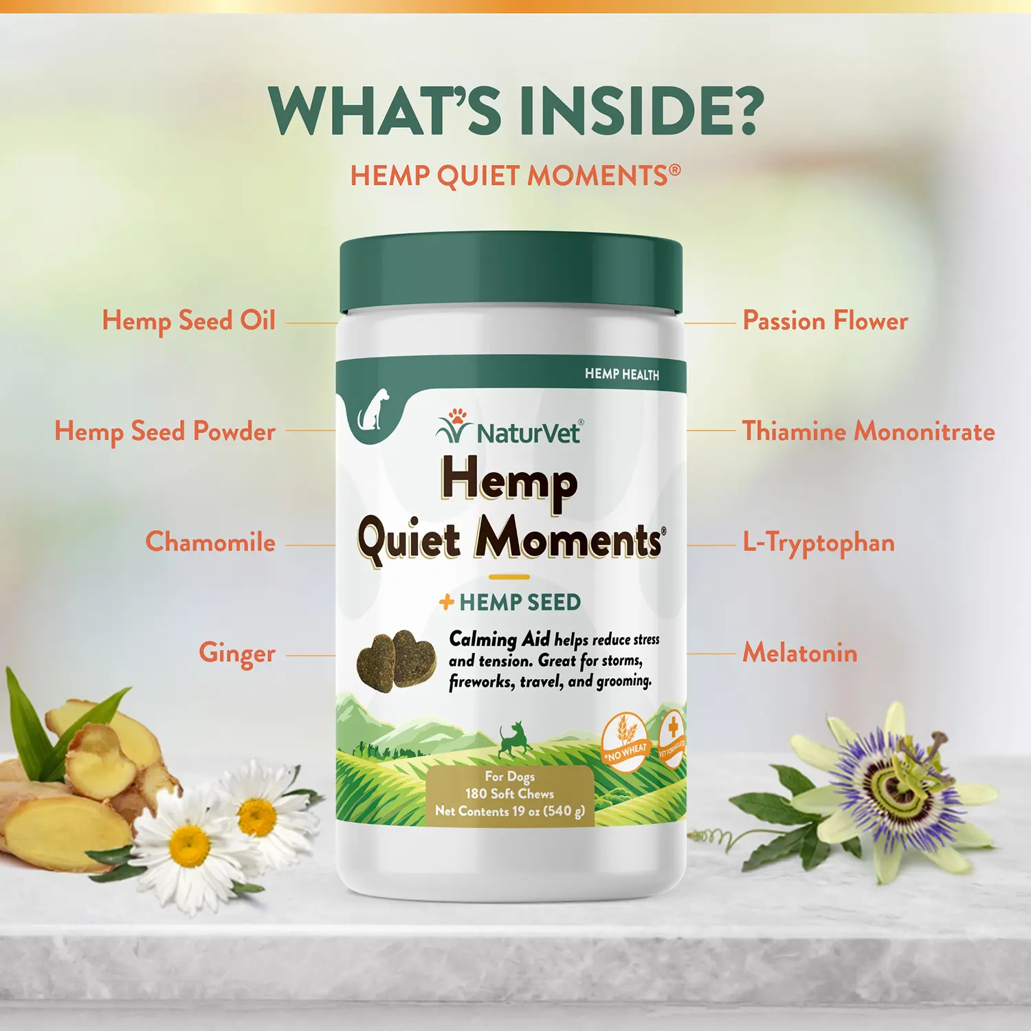 NaturVet Hemp Quiet Moments Soft Chews for Dogs 180 Count 19-oz - Image 7