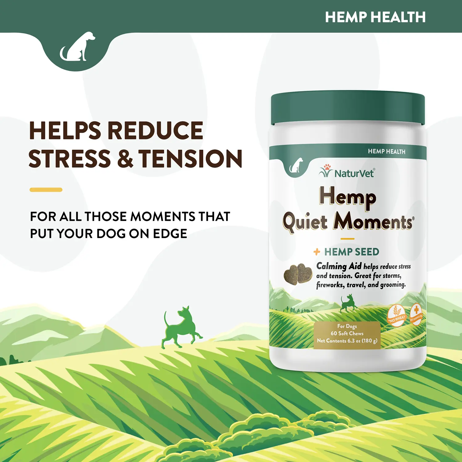 NaturVet Hemp Quiet Moments Soft Chews for Dogs 60 Count 6.3-oz - Image 4