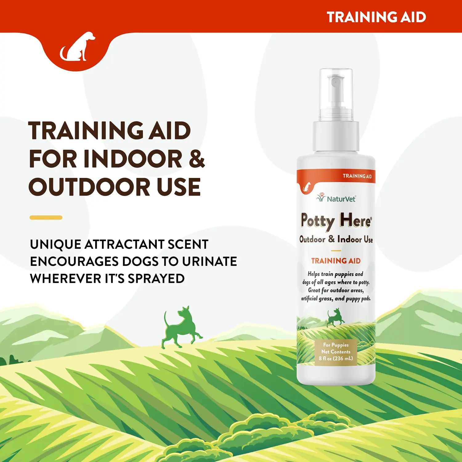 NaturVet Potty Here Training Aid Spray for Puppies 8-oz - Image 5