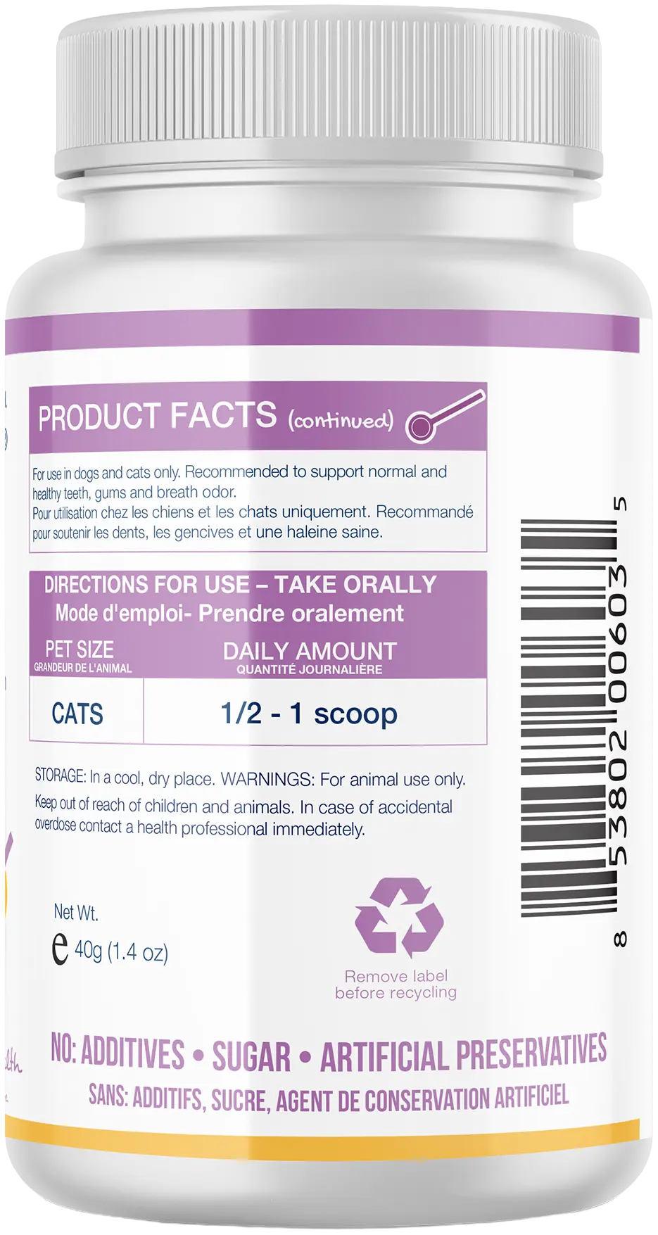 NaturVet Proden PlaqueOff Powder for Cats 40g - Image 2