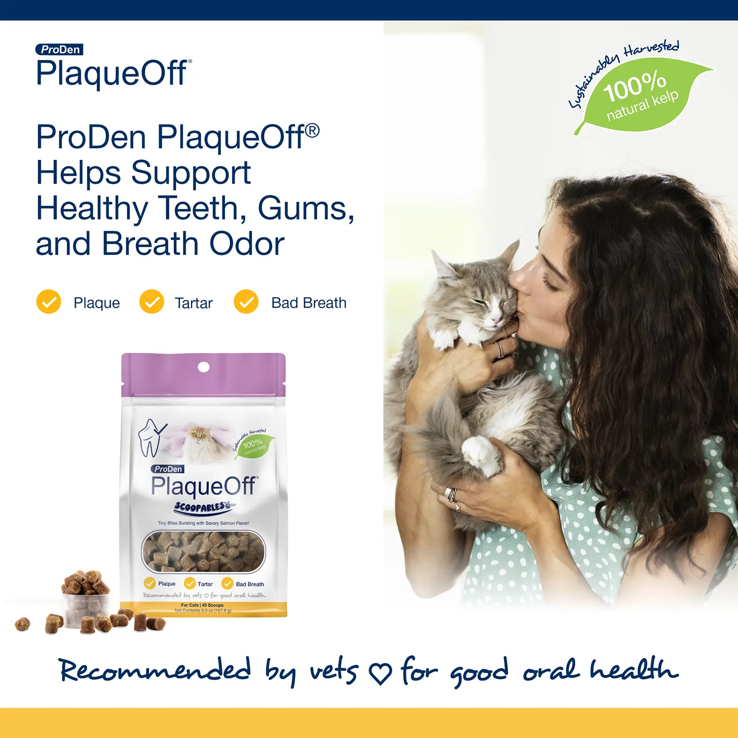 NaturVet ProDen PlaqueOff Scoopables Cat Dental Treats 45 Count 5.5-oz - Image 3