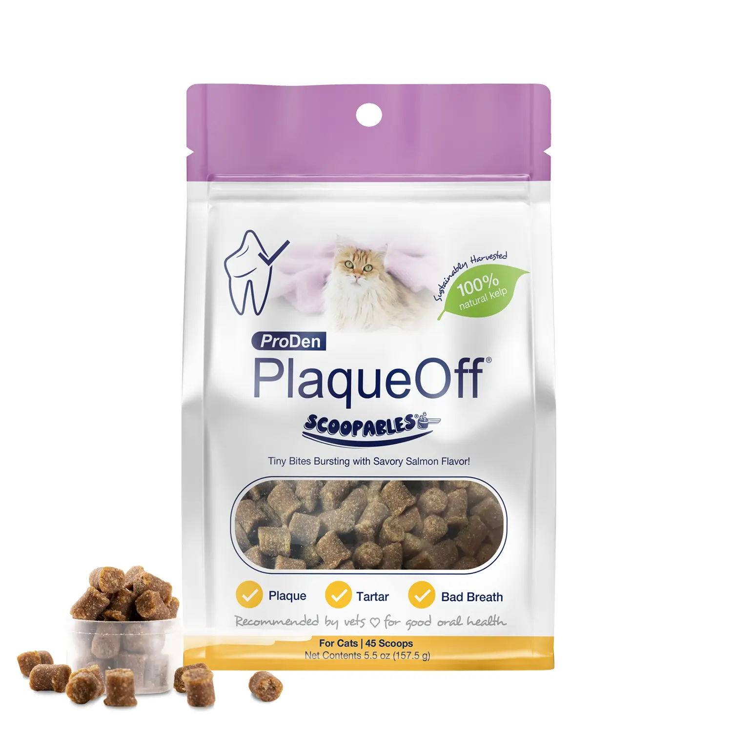 NaturVet ProDen PlaqueOff Scoopables Cat Dental Treats 45 Count 5.5-oz - Image 9