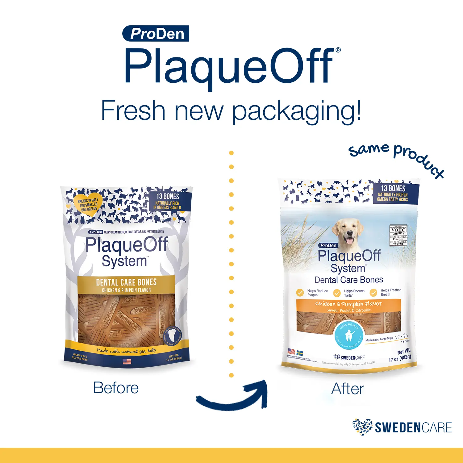 NaturVet Proden PlaqueOff System Dental Care Dog Bones Chicken & Pumpkin 13 Count 17-oz - Image 2