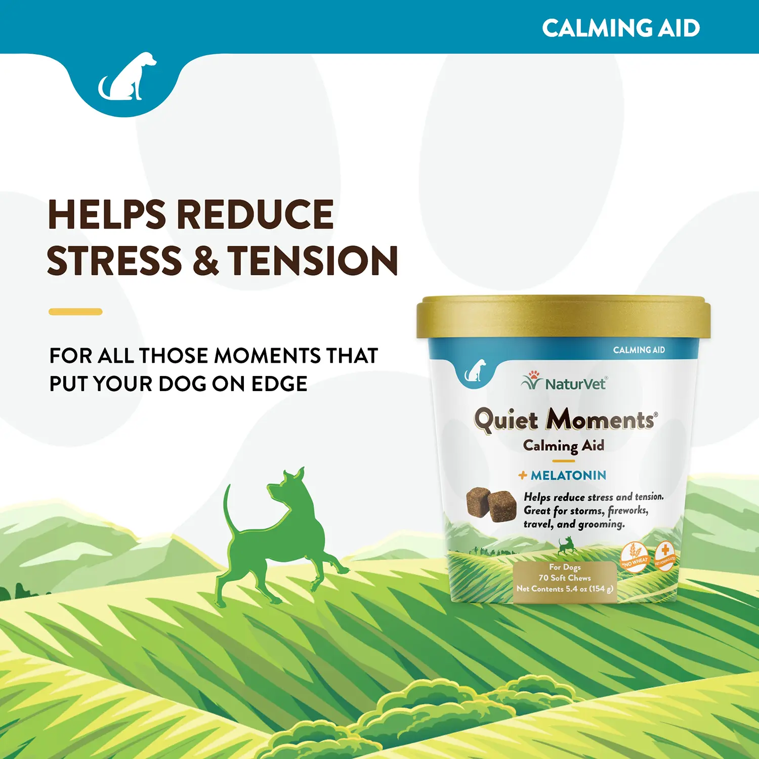 NaturVet Quiet Moments Calming Aid Plus Melatonin Soft Chews for Dogs 70 Count 5.4-oz - Image 3