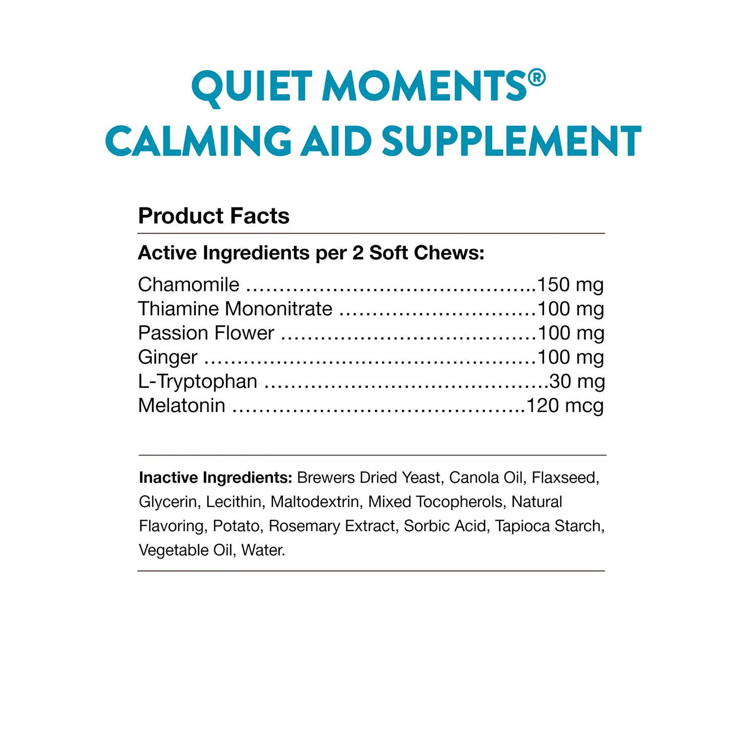 NaturVet Quiet Moments Calming Aid Plus Melatonin Soft Chews for Dogs 70 Count 5.4-oz - Image 4