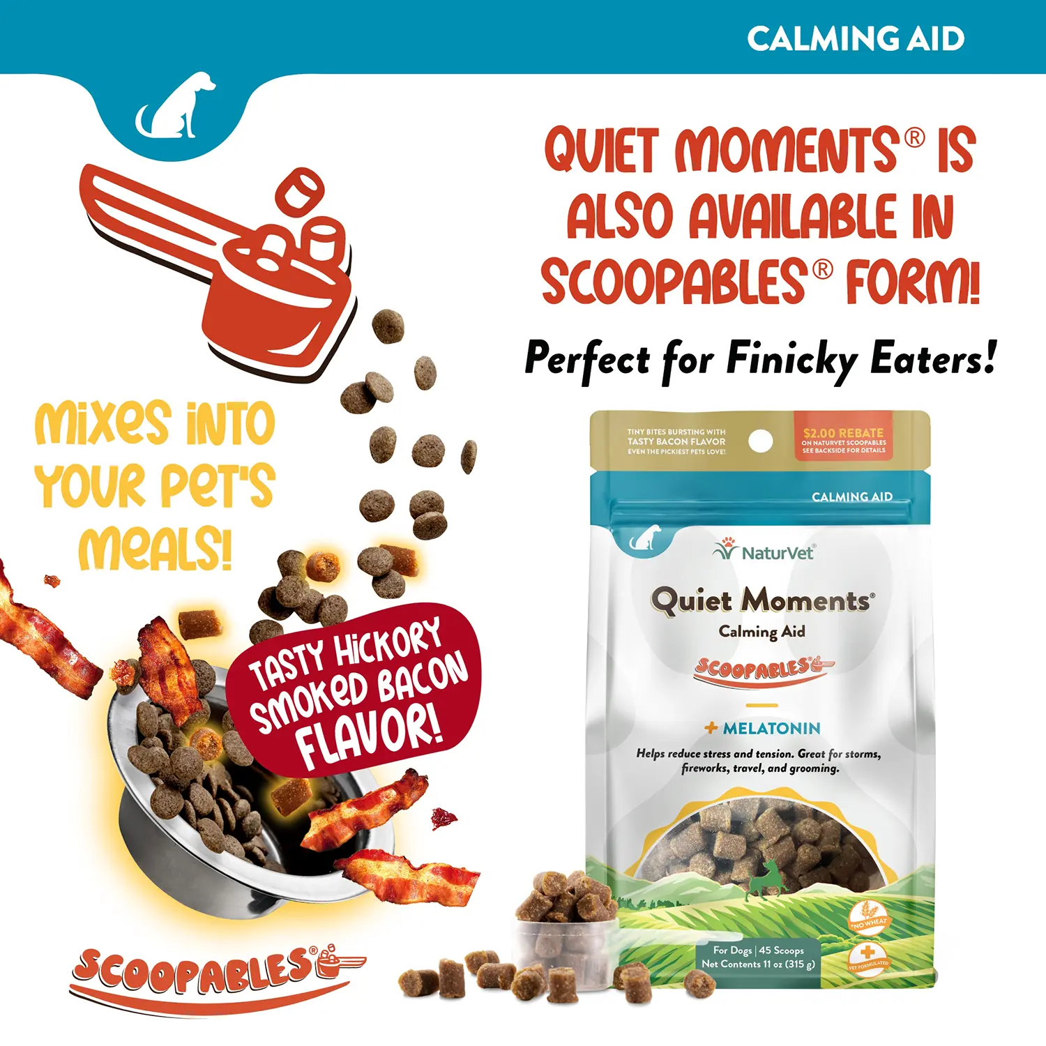 NaturVet Quiet Moments Calming Aid Plus Melatonin Soft Chews for Dogs 70 Count 5.4-oz - Image 7