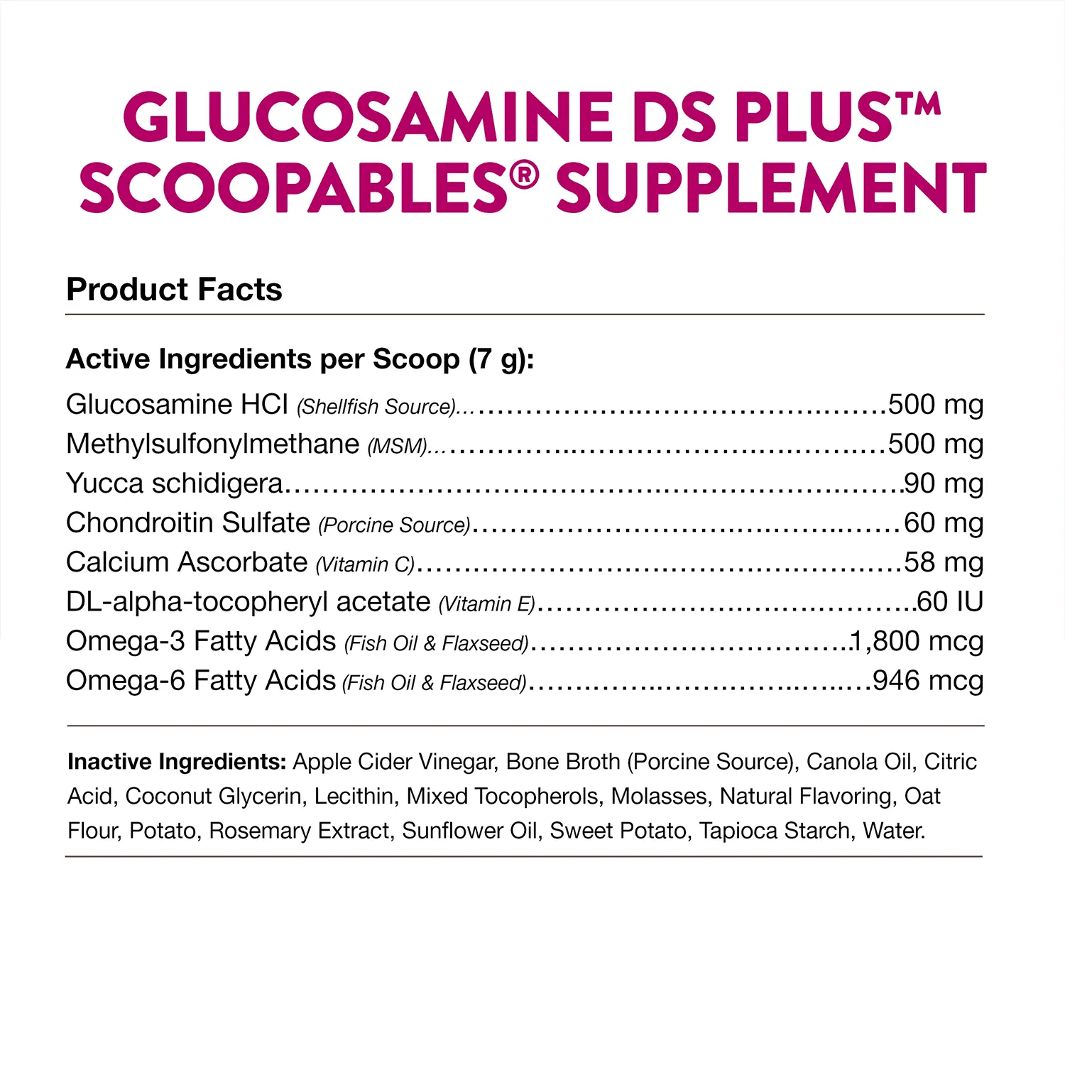 NaturVet Scoopables Glucosamine DS Plus Level 2 Moderate Joint Care Supplement for Dogs 45 Count 11-oz - Image 5