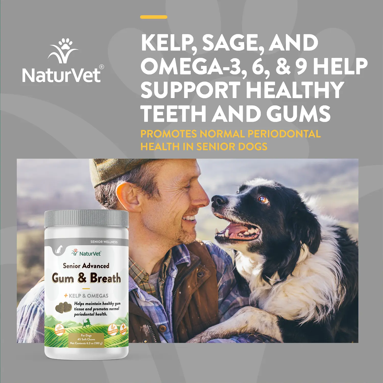 NaturVet Senior Advanced Gum & Breath Dog Soft Chews 45 Count 6.3-oz - Image 3