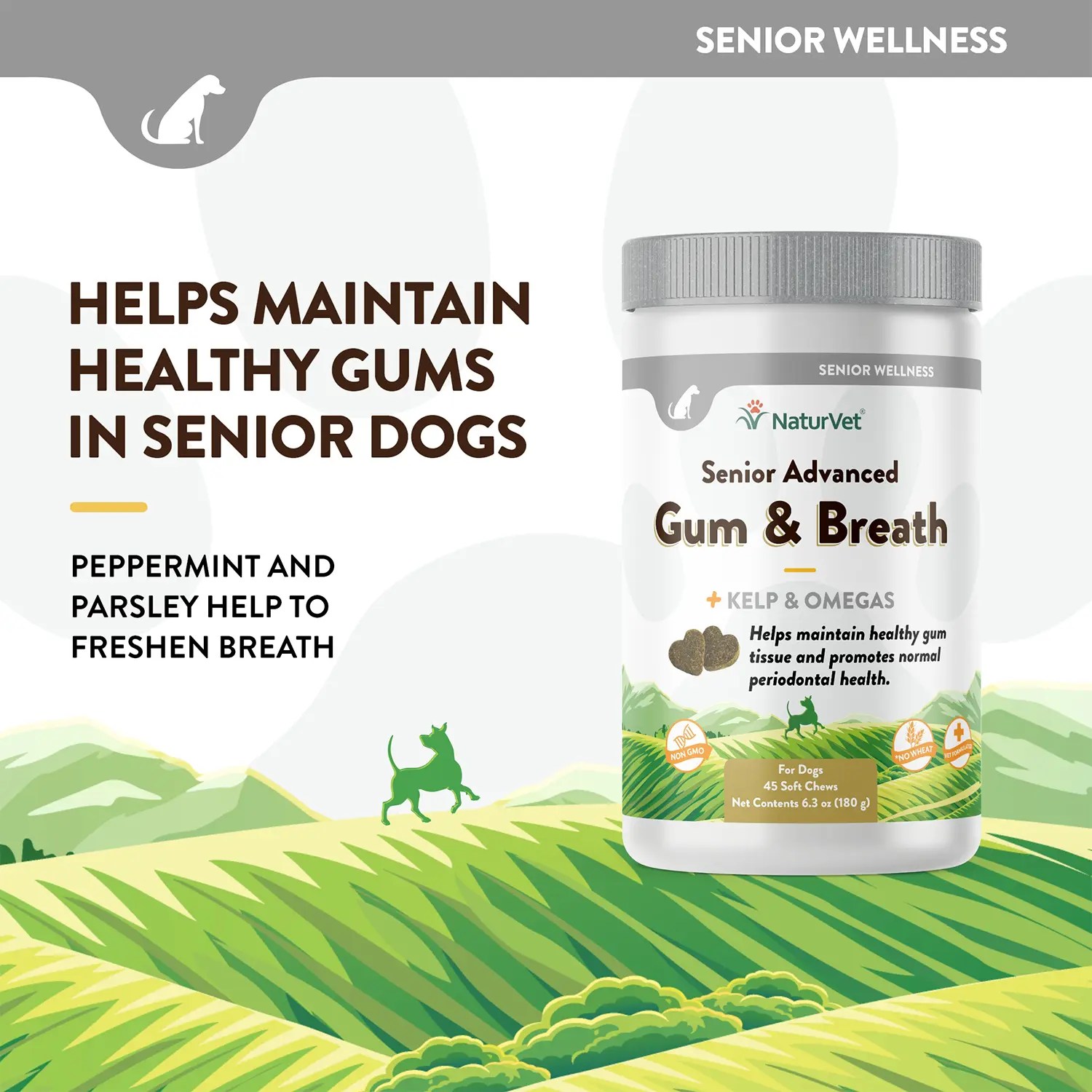 NaturVet Senior Advanced Gum & Breath Dog Soft Chews 45 Count 6.3-oz - Image 6