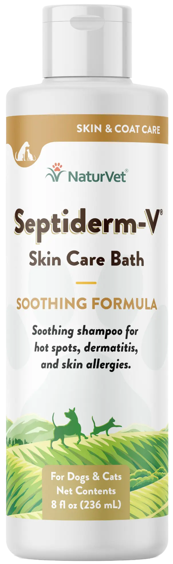 NaturVet Septiderm-V Skin Care Soothing Formula Lotion for Dogs & Cats 8-oz
