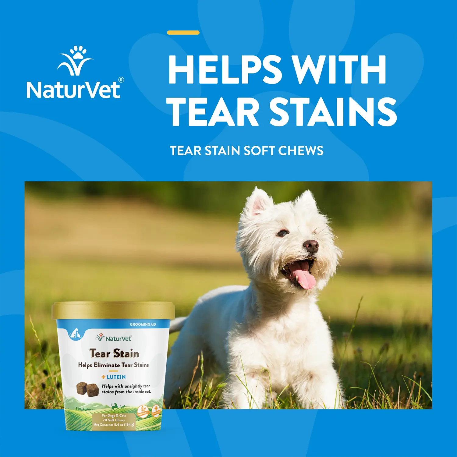 NaturVet Tear Stain Soft Chews for Dogs & Cats 70 Count 5.4-oz - Image 3