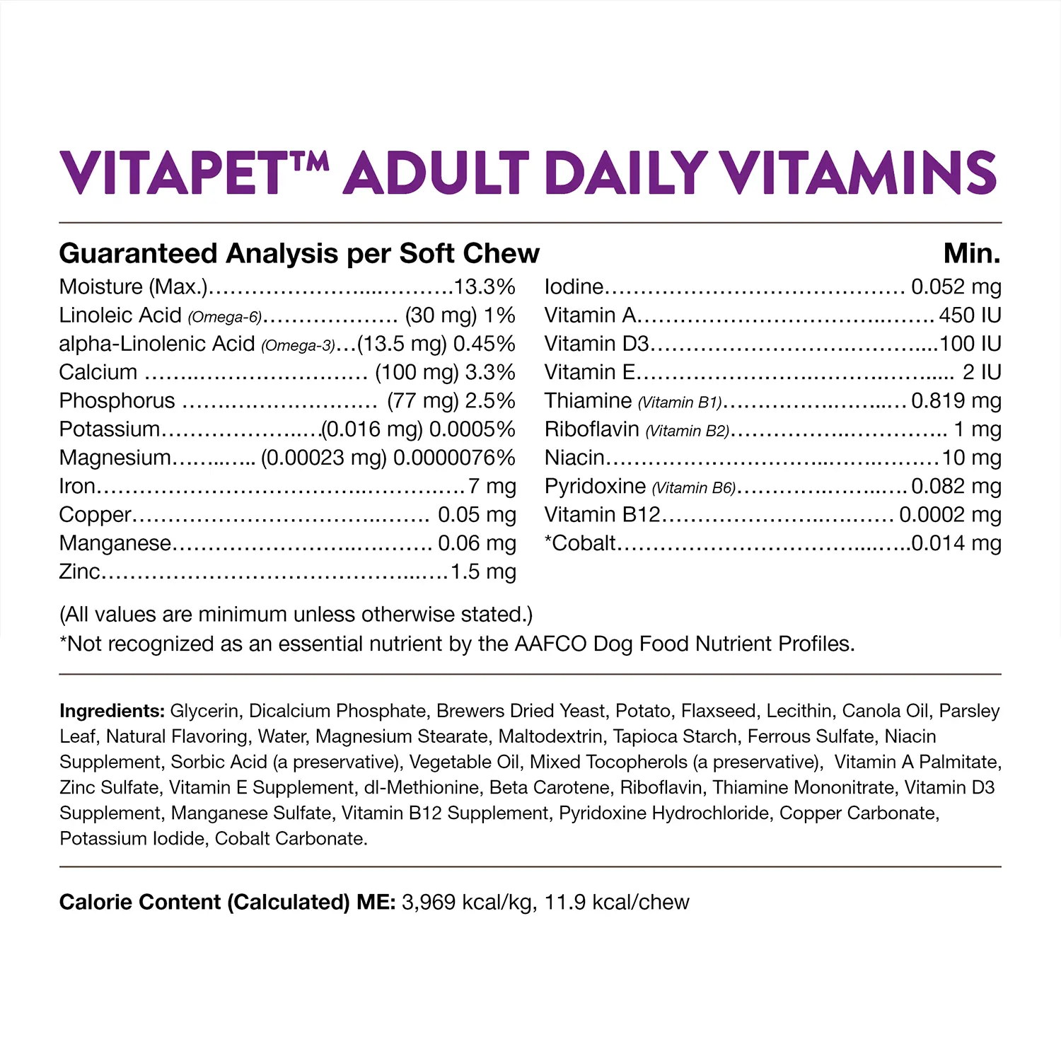 NaturVet VitaPet Adult Daily Vitamins Plus Breath Aid Soft Chews for Dogs 60 Count 6.3-oz - Image 4
