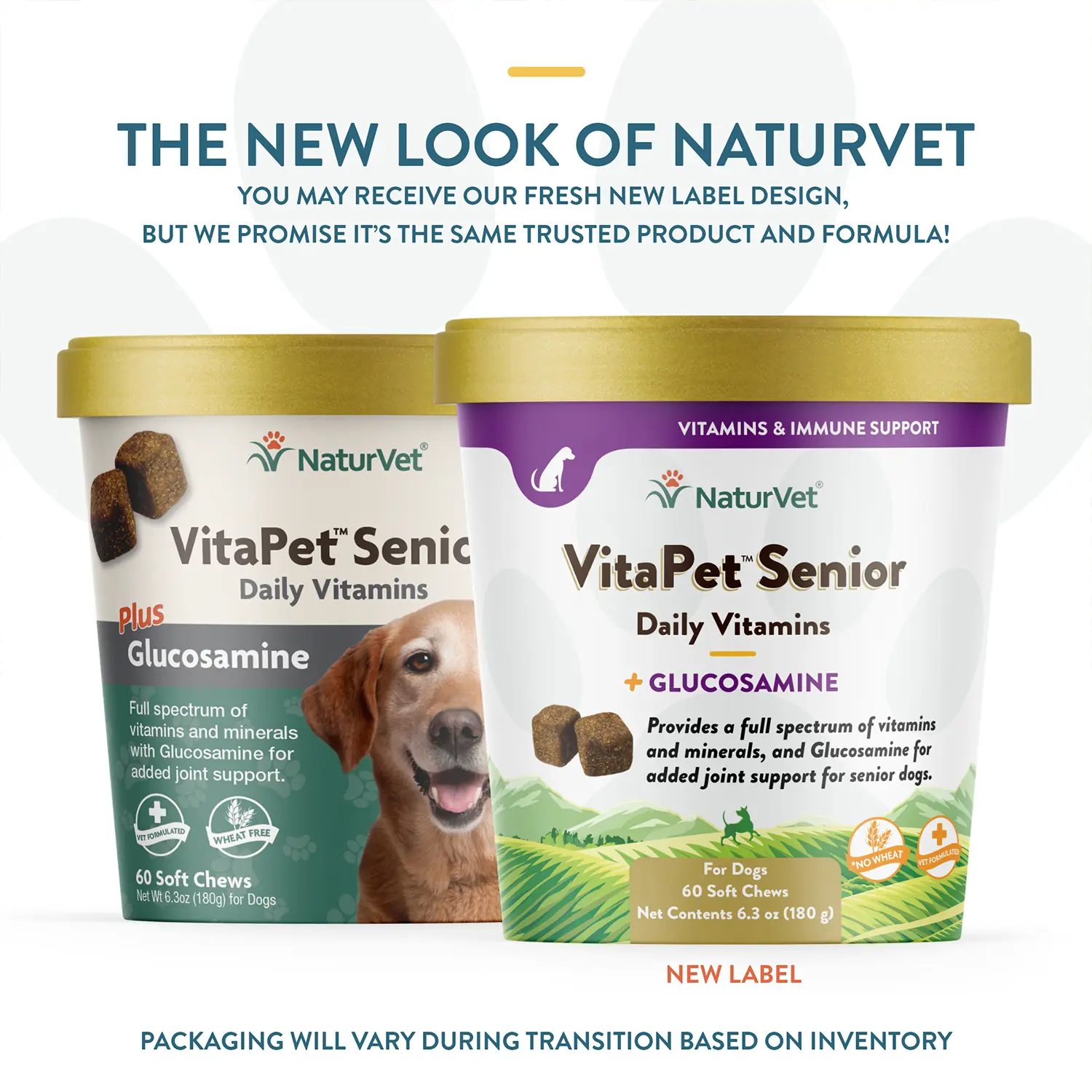 NaturVet VitaPet Senior Daily Vitamins Plus Glucosamine Soft Chews for Dogs 60 Count 6.3-oz - Image 2