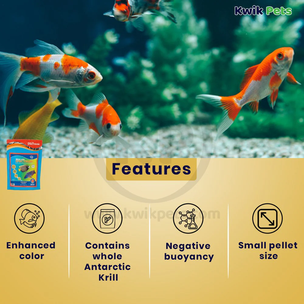 New Life Spectrum Color Enhancing Tropical Fish Food 3mm - 3.5mm Large 600g - Image 2