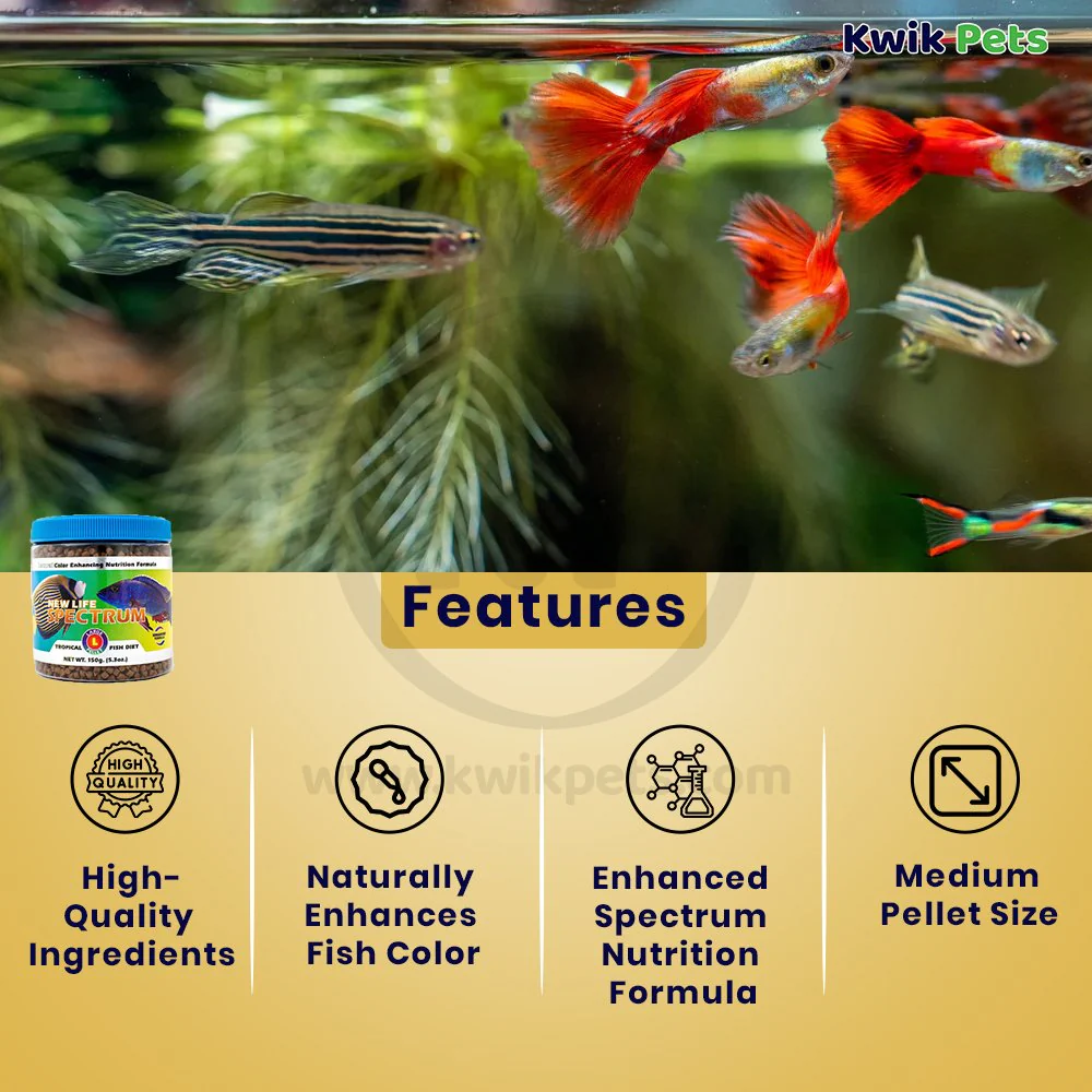 New Life Spectrum Tropical Sinking Pellets Fish Food Large 10.5-oz - Image 2