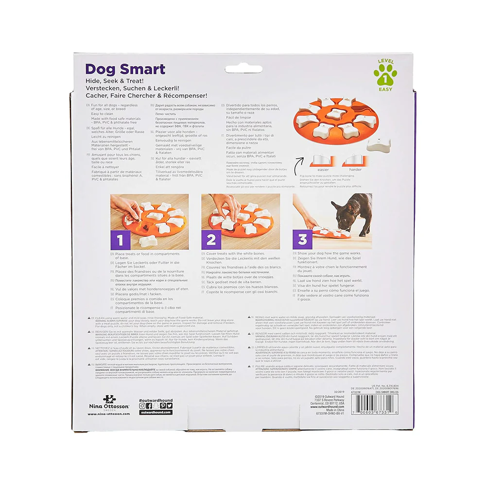 Nina Ottosson Smart Interactive Dog Toy Orange White 10.63-in - Image 2