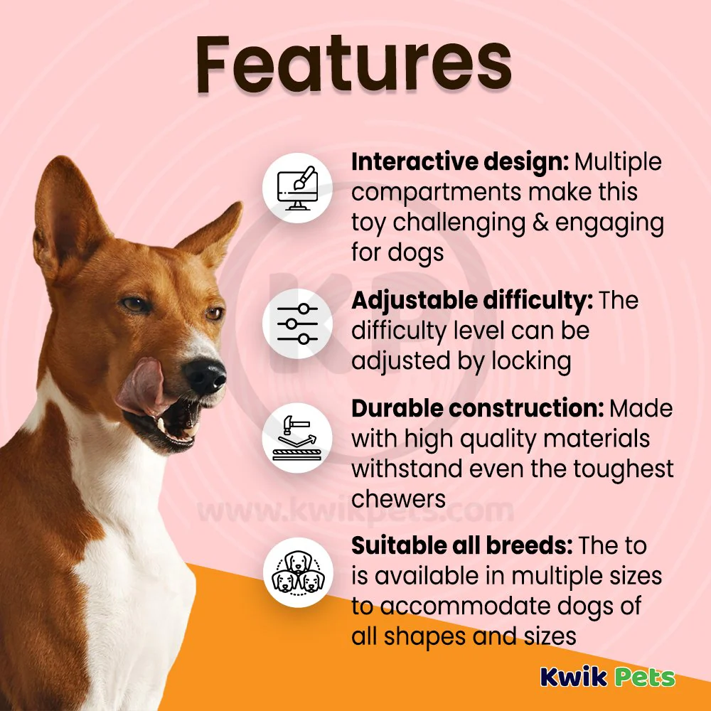 Nina Ottosson Smart Interactive Dog Toy Orange White 10.63-in - Image 3
