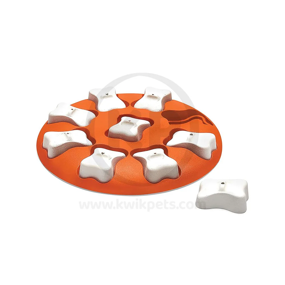 Nina Ottosson Smart Interactive Dog Toy Orange White 10.63-in - Image 5