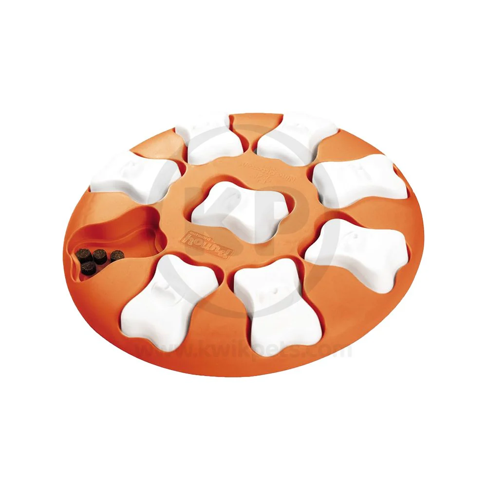 Nina Ottosson Smart Interactive Dog Toy Orange White 10.63-in - Image 6