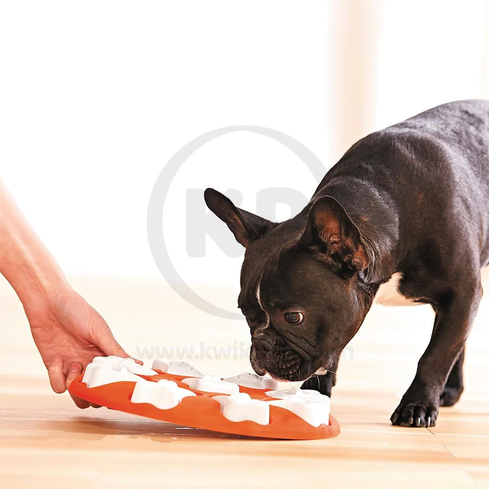 Nina Ottosson Smart Interactive Dog Toy Orange White 10.63-in - Image 7