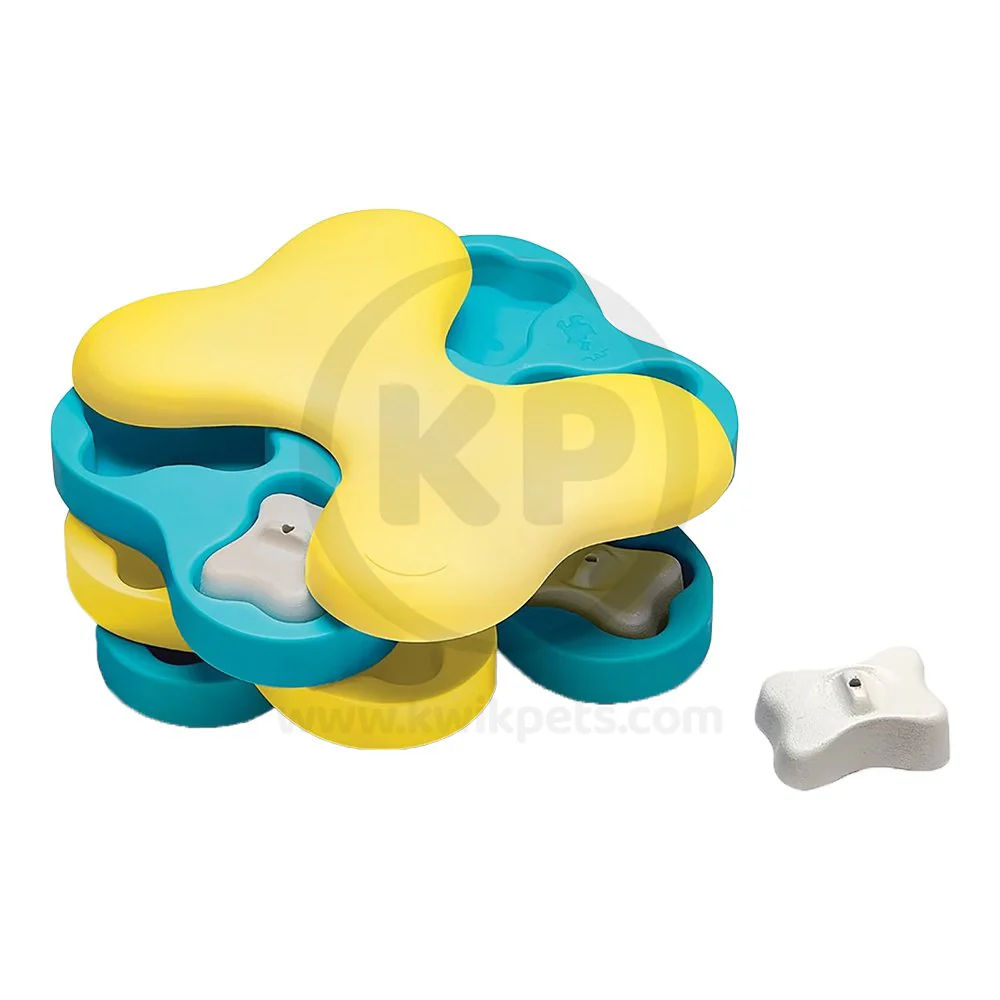 Nina Ottosson Tornado Interactive Dog Toy Blue & Yellow Large 11-in - Image 4