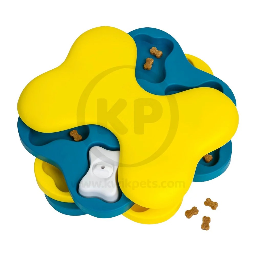 Nina Ottosson Tornado Interactive Dog Toy Blue & Yellow Large 11-in - Image 5