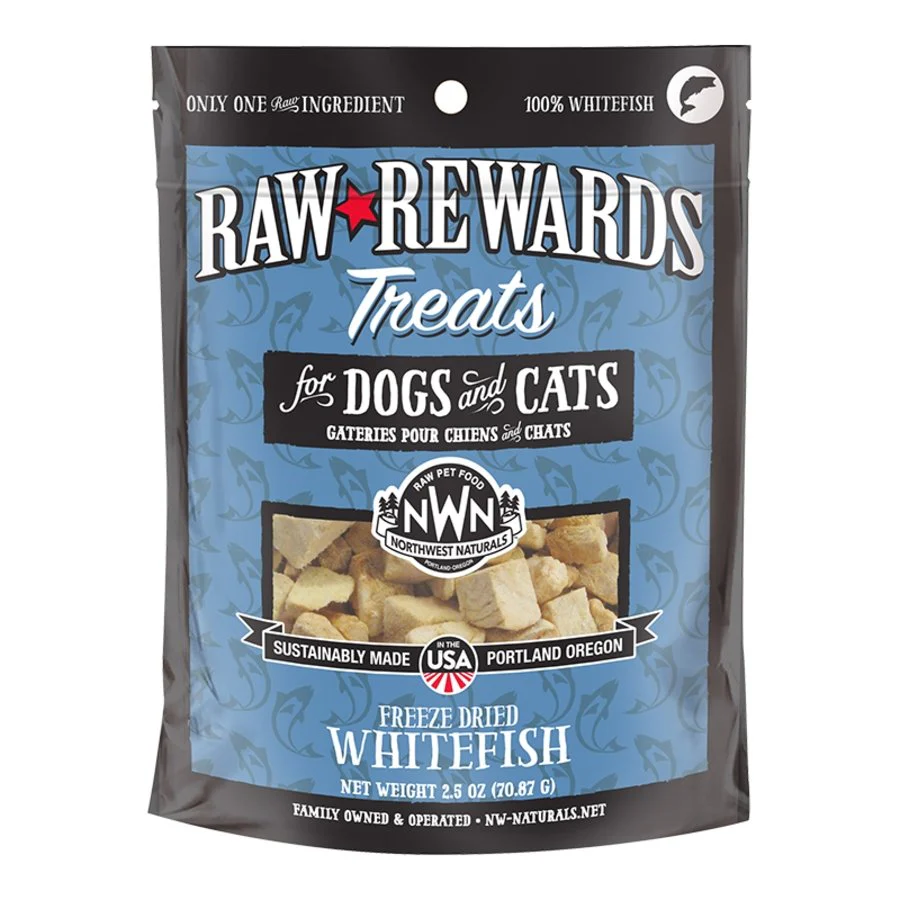 Northwest Naturals Raw Rewards Freeze Dried Dog & Cat Treats Whitefish 2.5-oz