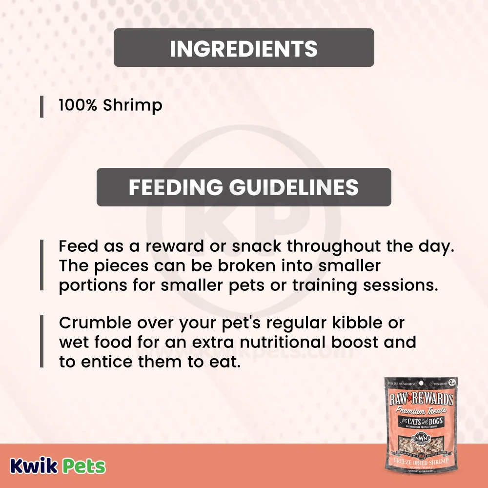 Northwest Naturals Raw Rewards Premium Freeze Dried Dog & Cat Treats Shrimp 1-oz - Image 5